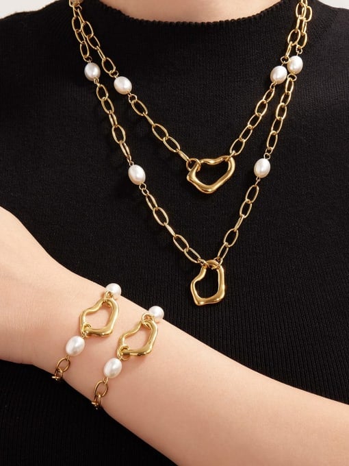 Golden Love Freshwater Pearl Bracelet