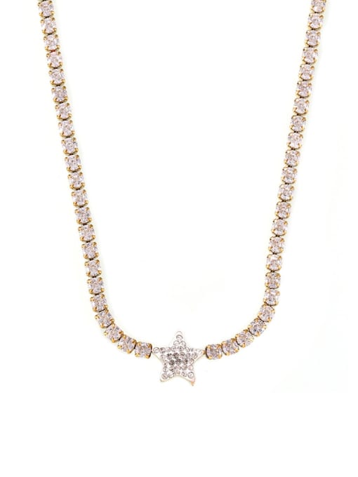 Golden Star Cubic Zirconia Luxury Necklace