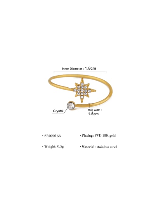 Golden Star Crystal Minimalist Band Ring