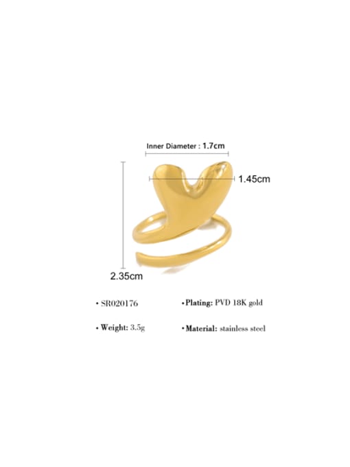 Golden Abstract Heart Ring