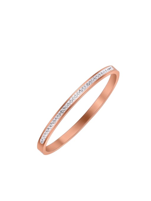 Rose Gold Single Row Diamond Band Bangle