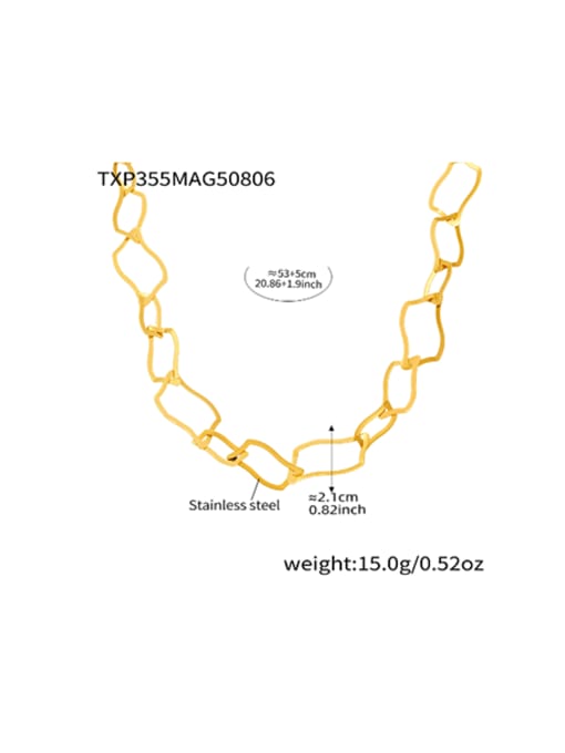 Golden Geometric Link Necklace