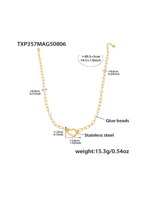 Golden Heart & Freshwater Pearl Necklace