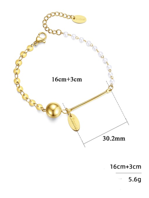Gold Pearl Irregular Minimalist Bracelet