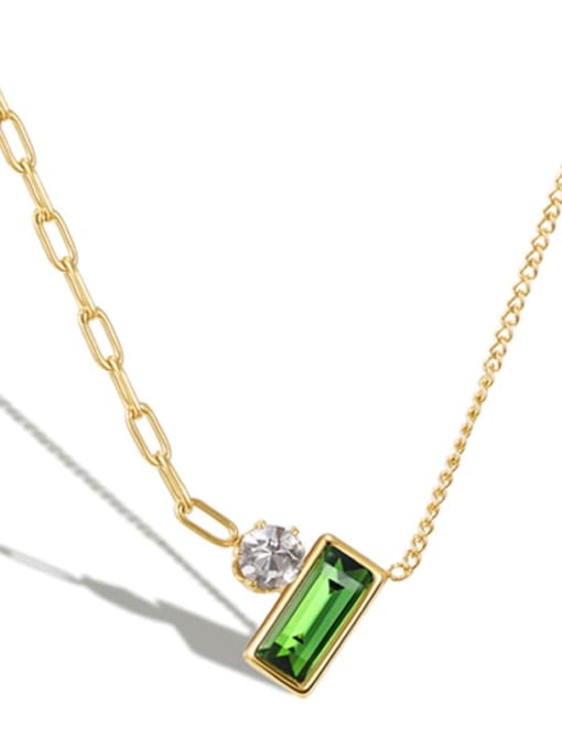 Emerald-Cut Green Pendant Necklace