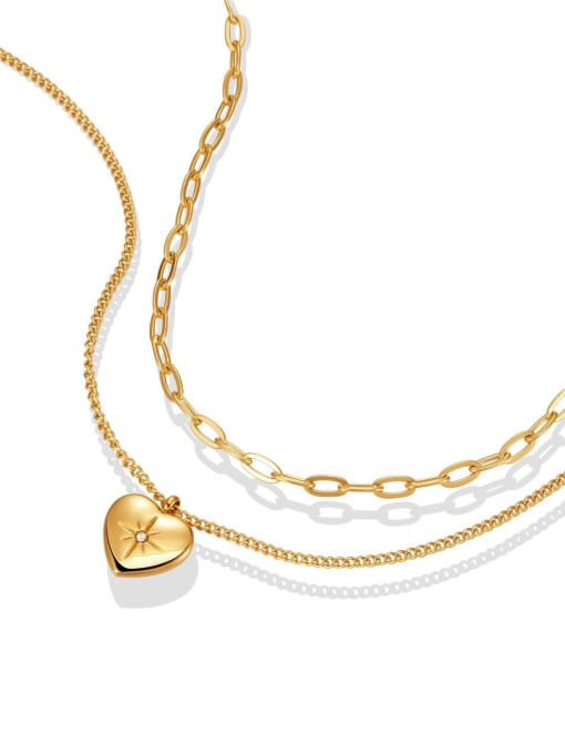 Layered Heart Pendant Necklace