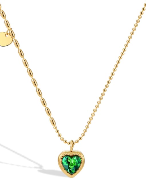 Green Heart Pendant Necklace