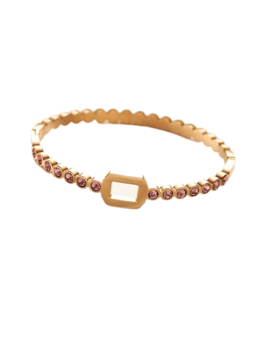 Titanium Steel Cubic Zirconia Geometric Minimalist Band Bangle