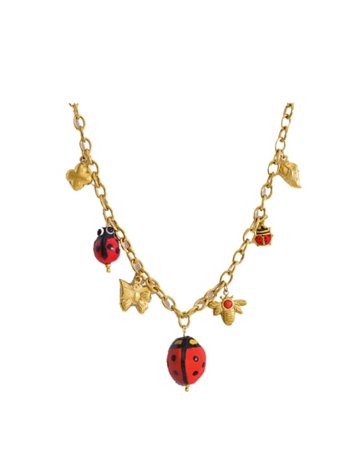 Golden Bohemian Insect Charm Necklace