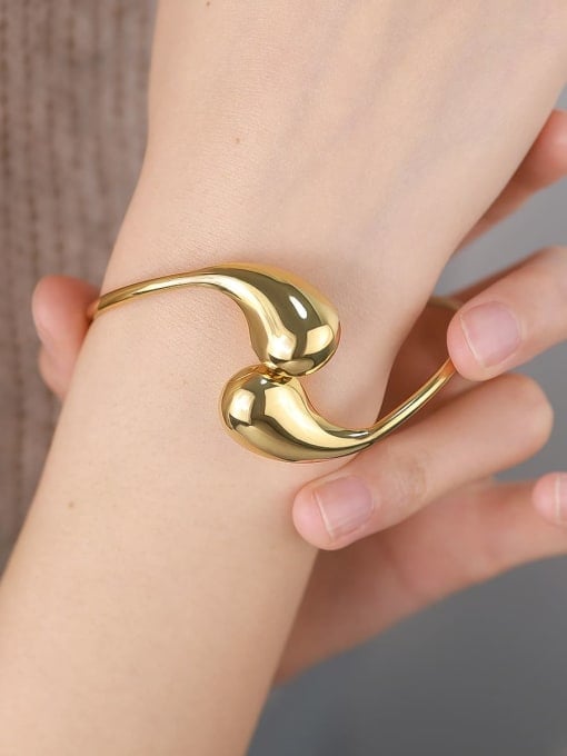 Golden Smooth Water Drop Hip-Hop Band Bangle