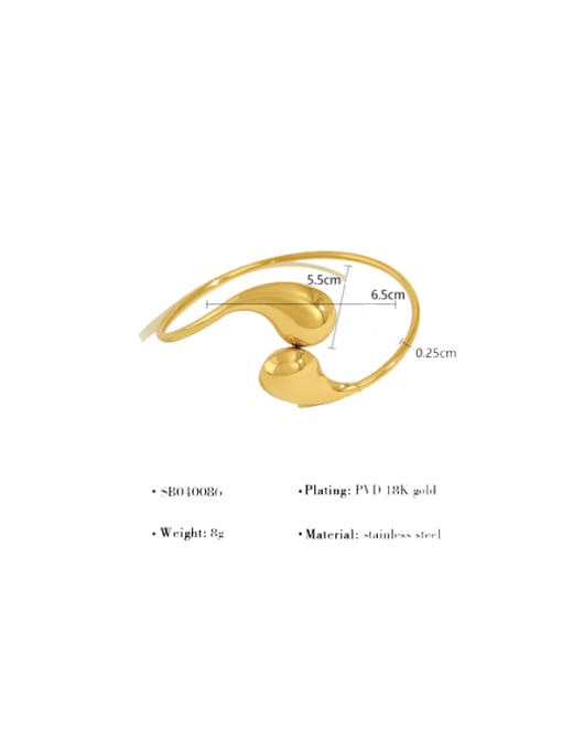 Golden Smooth Water Drop Hip-Hop Band Bangle