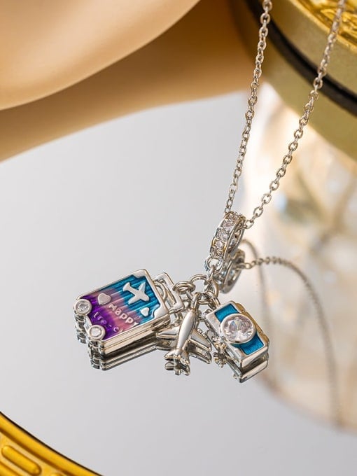 Silver Travel Charm Necklace