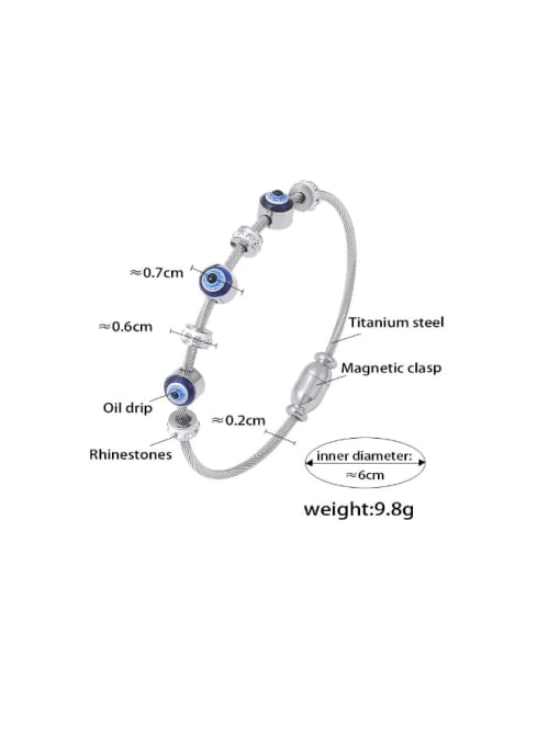 Steel Titanium Evil Eye Bangle