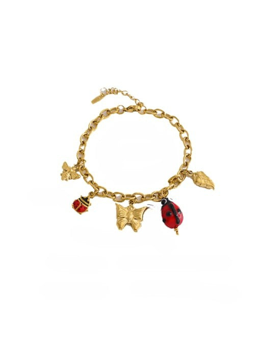 Golden Bohemian Insect Charm Bracelet