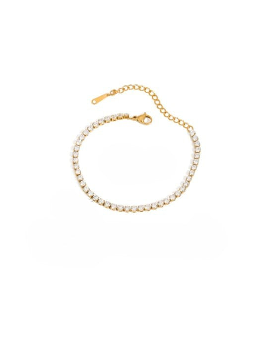 Cubic Zirconia Tennis Bracelet – Gold Plated