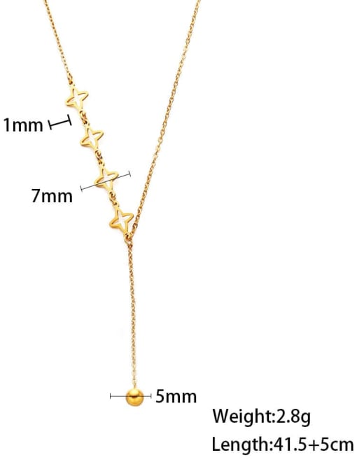 Golden Star Tassel Lariat Necklace